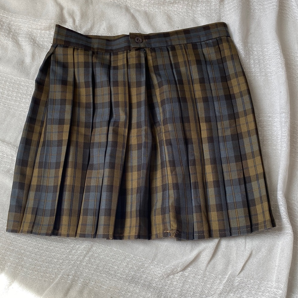 Plaid Pleated Skirt